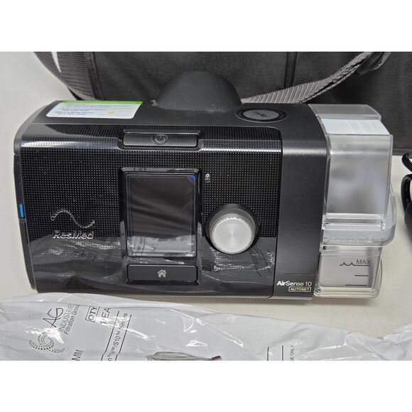 RESMED AIRSENSE 10 AUTOSET BLACK SLEEP APNEA MACHINE W/ CASE 490 RUN HOURS - Picture 6 of 11